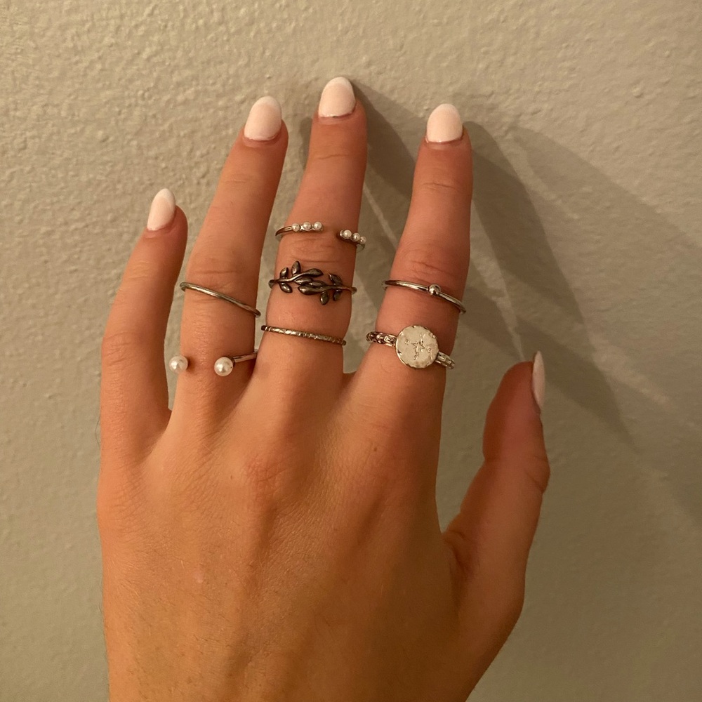 Follow Me Silver ring stack